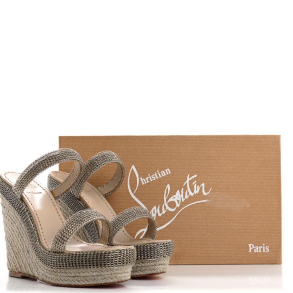 Christian Louboutin Metallic Wedge Sandals